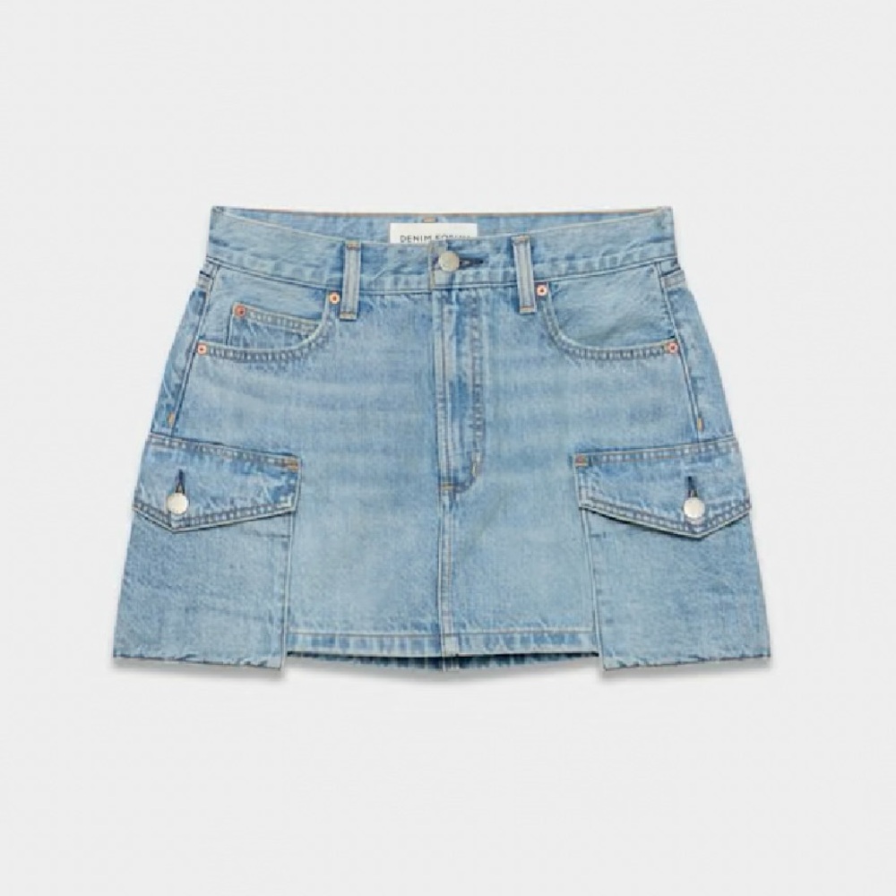 Denim Forum The '90s Cargo Mini Denim Skirt